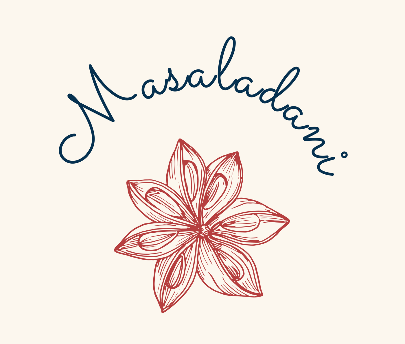 Masaladani — the name in script above a hand-drawn star anise